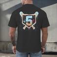 Baseball 5 Year Old Ice Cream Drip 5th Birthday Boy Number 5 Men's Back Print T-Shirt Baseball 5 Year Old Ice Cream Drip 5th Birthday Boy Number 5 Men's Back Print T-Shirt