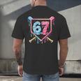 Baseball 67 Ice Cream Drip Six Seven Meme Boy Girl Kid Men's Back Print T-Shirt