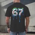 Baseball 67 Six Seven Gen Alpha Meme Blue Drip Boys Men's Back Print T-Shirt