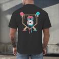 Baseball 8 Year Old Ice Cream Drip 8th Birthday Boys Player Men's Back Print T-Shirt