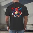 Baseball 8 Year Old Splash Drip 8th Birthday Boy Number 8 Men's Back Print T-Shirt Baseball 8 Year Old Splash Drip 8th Birthday Boy Number 8 Men's Back Print T-Shirt