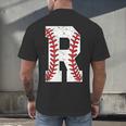 Baseball Alphabet Monogram Initial Letter R Men's Back Print T-Shirt Baseball Alphabet Monogram Initial Letter R Men's Back Print T-Shirt