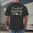 Baseball Auntie Leopard Baseball Heart Men's Back Print T-Shirt Baseball Auntie Leopard Baseball Heart Men's Back Print T-Shirt