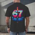 Baseball Bat Hands Drip 67 Six Seven Gen Alpha Slang Meme Men's Back Print T-Shirt Baseball Bat Hands Drip 67 Six Seven Gen Alpha Slang Meme Men's Back Print T-Shirt