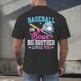 Baseball Or Bows Big Brother Loves You Gender Pink Or Blue Men's Back Print T-Shirt Baseball Or Bows Big Brother Loves You Gender Pink Or Blue Men's Back Print T-Shirt