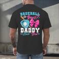 Baseball Or Bows Daddy Loves You Gender Reveal Family Men's Back Print T-Shirt Baseball Or Bows Daddy Loves You Gender Reveal Family Men's Back Print T-Shirt