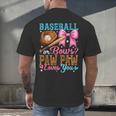 Baseball Or Bows Paw Paw Loves You Gender Reveal Baby Party Men's Back Print T-Shirt Baseball Or Bows Paw Paw Loves You Gender Reveal Baby Party Men's Back Print T-Shirt