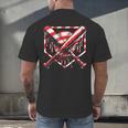 Baseball Candy Cane Christmas Baseball Ice Cream Drip Boys Men's Back Print T-Shirt