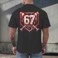 Baseball Candy Cane Drip 6 7 Six Seven Meme Christmas Boys Men's Back Print T-Shirt