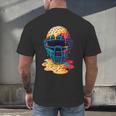 Baseball Catcher Mask Ice Cream Dripping Baseball Fan Boys Men's Back Print T-Shirt Baseball Catcher Mask Ice Cream Dripping Baseball Fan Boys Men's Back Print T-Shirt