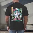 Baseball Character Cartoon Batter Drip Style Women Men Men's Back Print T-Shirt Baseball Character Cartoon Batter Drip Style Women Men Men's Back Print T-Shirt