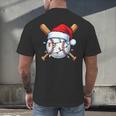 Baseball Christmas Lights Santa Christmas Baseball Player Men's Back Print T-Shirt Baseball Christmas Lights Santa Christmas Baseball Player Men's Back Print T-Shirt