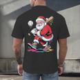 Baseball Christmas Santa Claus Batter Baseball Drip Men's Back Print T-Shirt Baseball Christmas Santa Claus Batter Baseball Drip Men's Back Print T-Shirt