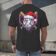 Baseball Christmas Santa Hat Baseball Christmas Drip Men's Back Print T-Shirt Baseball Christmas Santa Hat Baseball Christmas Drip Men's Back Print T-Shirt