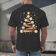 Baseball Christmas Tree Light Xmas Baseball Men's Back Print T-Shirt