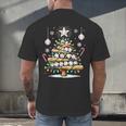 Baseball Christmas Tree Lights Men's Back Print T-Shirt