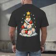 Baseball Christmas Tree Lights Santa Sport Player Lover Xmas Men's Back Print T-Shirt