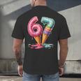 Baseball Drip Ice Cream 67 Men's Back Print T-Shirt Baseball Drip Ice Cream 67 Men's Back Print T-Shirt