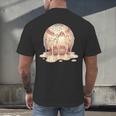 Baseball Drip Ice Cream Melting Illustration Men's Back Print T-Shirt Baseball Drip Ice Cream Melting Illustration Men's Back Print T-Shirt
