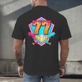 Baseball Drip Jersey Number 77 For Players & 77th Birthday Men's Back Print T-Shirt Baseball Drip Jersey Number 77 For Players & 77th Birthday Men's Back Print T-Shirt
