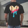 Baseball Drip Melting Ice Cream Baseball Heart Boys Girls Men's Back Print T-Shirt Baseball Drip Melting Ice Cream Baseball Heart Boys Girls Men's Back Print T-Shirt