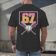 Baseball Drip Number 67 Fun Six Seven 6 7 Meme Men's Back Print T-Shirt