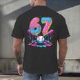 Baseball Drip Number 67 Player 67Th Birthday Baseball Meme Men's Back Print T-Shirt