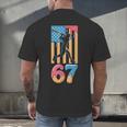 Baseball Drip USA Flag 67 Player 67th Birthday Ice Cream 67 Men's Back Print T-Shirt