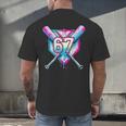 Baseball Dripping 67 Home Plate Six Seven Boy Kids Sports Men's Back Print T-Shirt