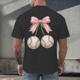 Baseball Girls Women Coquette Pink Bow Baseball Men's Back Print T-Shirt Baseball Girls Women Coquette Pink Bow Baseball Men's Back Print T-Shirt
