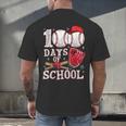 Baseball Happy 100 Days Of School Boy Girl Kid Teacher Men's Back Print T-Shirt