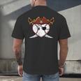 Baseball Heart Pirate Hat Crossed Swords Men Boys Kids Youth Men's Back Print T-Shirt