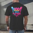 Baseball Ice Cream Drip 100 Days Of School Boys Girls 100th Men's Back Print T-Shirt