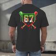 Baseball Ice Cream Drip Number 67 Player 6 7 Christmas Pjs Men's Back Print T-Shirt Baseball Ice Cream Drip Number 67 Player 6 7 Christmas Pjs Men's Back Print T-Shirt
