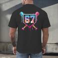 Baseball Ice Cream Drip Number 67 Player 67th Birthday Men's Back Print T-Shirt Baseball Ice Cream Drip Number 67 Player 67th Birthday Men's Back Print T-Shirt
