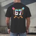 Baseball Ice Cream Drip Number 67 Player Six Seven Meme 6 7 Men's Back Print T-Shirt Baseball Ice Cream Drip Number 67 Player Six Seven Meme 6 7 Men's Back Print T-Shirt