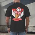 Baseball Ice Cream Drip Baseball Strawberry For Youth Red Men's Back Print T-Shirt Baseball Ice Cream Drip Baseball Strawberry For Youth Red Men's Back Print T-Shirt