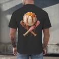 Baseball Ice Cream Drip Style Melting Ice Cream Youth Teen Men's Back Print T-Shirt