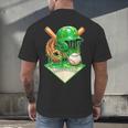 Baseball Life Style Ice Cream Drip Green Men's Back Print T-Shirt