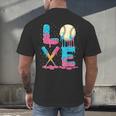 Baseball Love Drip Ice Cream Colorful Baseball Men's Back Print T-Shirt