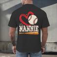 Baseball Nannie Baseball Heart Family Matching Men's Back Print T-Shirt
