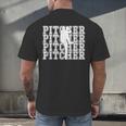 Baseball Pitcher Player Team Sport Lover Family Friends Fans Men's Back Print T-Shirt Baseball Pitcher Player Team Sport Lover Family Friends Fans Men's Back Print T-Shirt