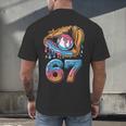 Baseball Player 67 Number 67th Sports Ice Cream Drip Men's Back Print T-Shirt Baseball Player 67 Number 67th Sports Ice Cream Drip Men's Back Print T-Shirt