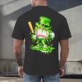 Baseball Player Ice Cream Drip Shamrocks St Patrick's Day Men's Back Print T-Shirt Baseball Player Ice Cream Drip Shamrocks St Patrick's Day Men's Back Print T-Shirt