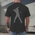 Baseball Player Typography Word Art Men's Back Print T-Shirt