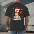 Baseball Snowman Merry Christmas Holiday Sports Xmas Pajamas Men's Back Print T-Shirt