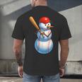Baseball Snowman Merry Christmas Xmas Pajamas Men Women Kids Men's Back Print T-Shirt Baseball Snowman Merry Christmas Xmas Pajamas Men Women Kids Men's Back Print T-Shirt