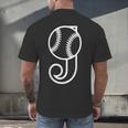 Baseball Sport Player Monogram Cool Initial Letter J Men's Back Print T-Shirt Baseball Sport Player Monogram Cool Initial Letter J Men's Back Print T-Shirt