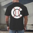 Baseball Sport Player Graphic Monogram Initial Letter C Men's Back Print T-Shirt Baseball Sport Player Graphic Monogram Initial Letter C Men's Back Print T-Shirt