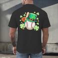 Baseball St Patricks Day Lucky Baseball Player Shamrock Men's Back Print T-Shirt Baseball St Patricks Day Lucky Baseball Player Shamrock Men's Back Print T-Shirt